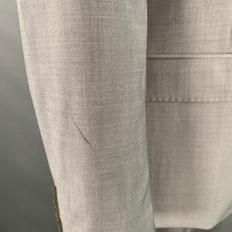 CALVIN KLEIN Size 40 Grey Wool Blend Single Breasted Notch Lapel Suit