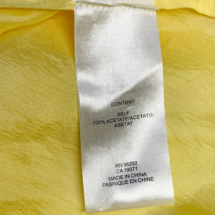 TIBI Size M Yellow Acetate Oversized Button Up Shirt