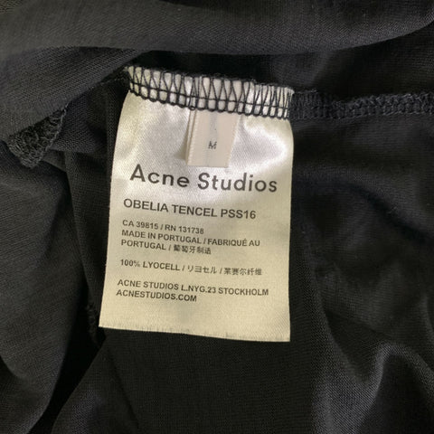 ACNE STUDIOS Size M Black Lyocell T Shirt Knee-Length Dress