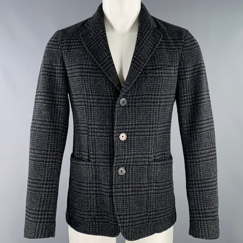 Veste BARENA taille 36 en mélange de laine vierge gris anthracite à motif pied-de-poule