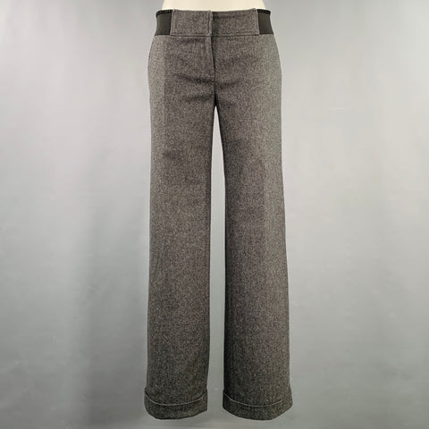D&G by DOLCE & GABBANA Size S Grey Black Wool Blend Ribbon Trim Dress Pants