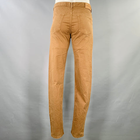 ERMENEGILDO ZEGNA Size 34 Tan Twill Cotton Blend Five Pockets Casual Pants