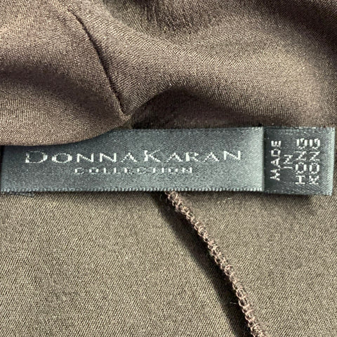 DONNA KARAN Size S Brown Viscose Blend Cowl Neck Pullover