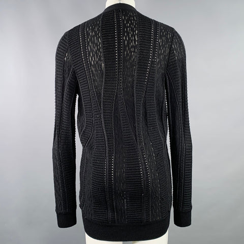 MARC JACOBS Cardigan boutonné en maille de laine et coton noir Taille M