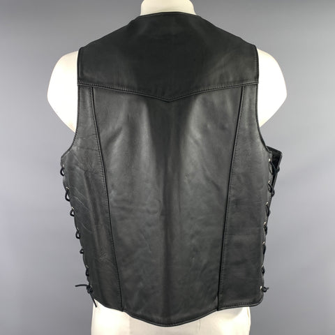 LEATHER COMPANY Size XL Black Leather Vest