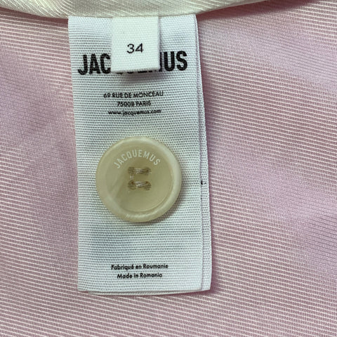 Veste Blazer Jacquemus Taille S Le Raphia Rose Fluo Blanc Mélange Viscose Col Cranté