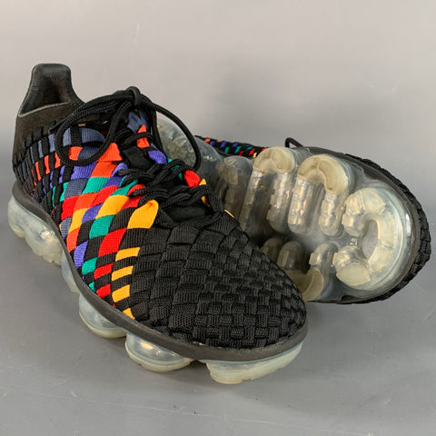 NIKE 2018 Size 11 VaporMax Inneva Rainbow Black Multi Color Woven Chunky Sole Sneakers