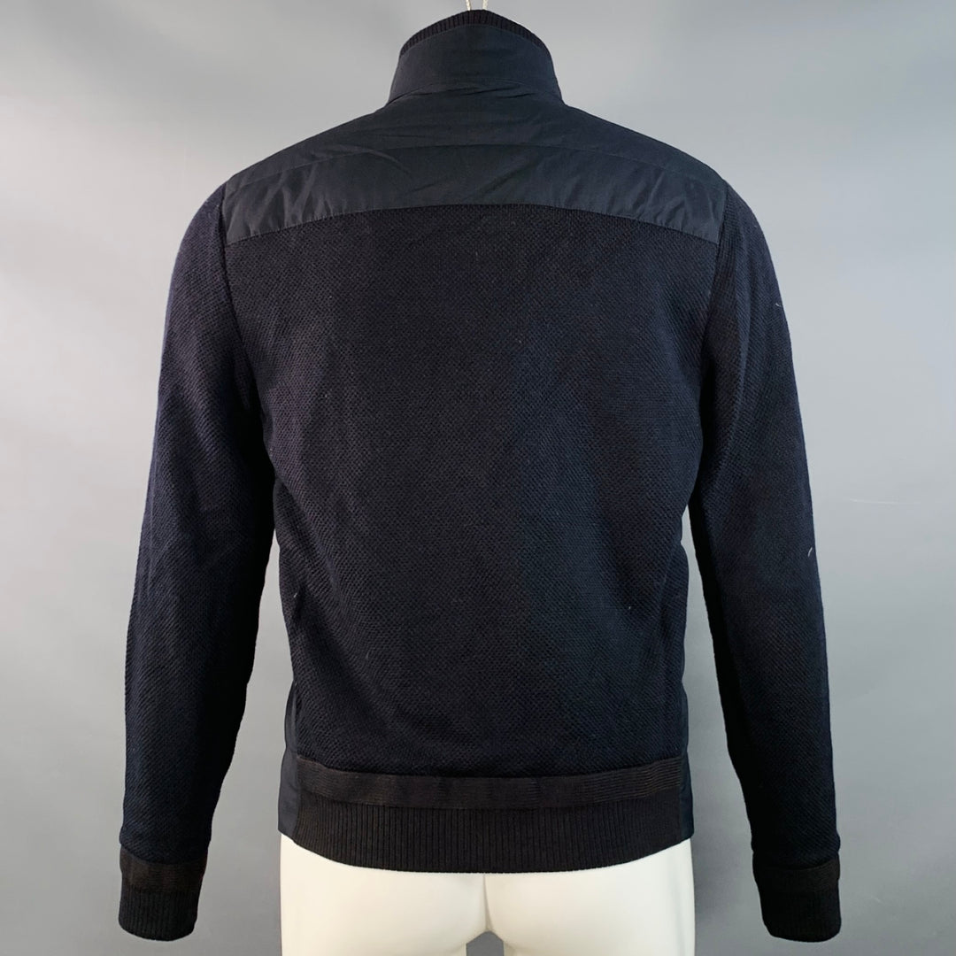 ERMENEGILDO ZEGNA Size 38 Navy Brown Quilted Wool Cotton Jacket