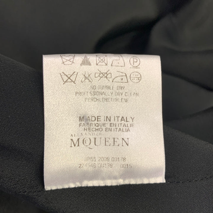 ALEXANDER MCQUEEN Size 8 Black Red Acetate Silk Contrast Trim Qipao Dress