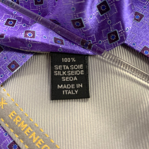 ERMENEGILDO ZEGNA One Size Purple Burgundy Silk Tie