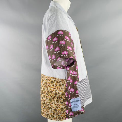 MCQ by ALEXANDER MCQUEEN Size M Multi Color Patchwork Cotton Short Sleeve Shirt