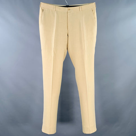 RALPH LAUREN Size L Beige Hemp Flat Front Dress Pants