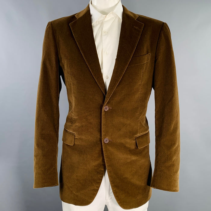 GIVENCHY Size 42 Brown Corduroy Cotton Notch Lapel Sport Coat