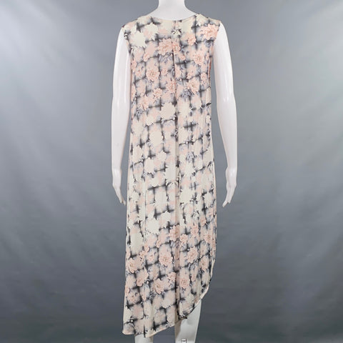 MM6 MAISON MARGIELA Size XS Cream Grey Pink Viscose Blend Floral Dress