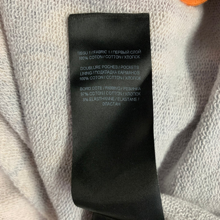 BALMAIN Size L Black Orange Blue Tropical Cotton Hooded Zip Up Sweatshirt