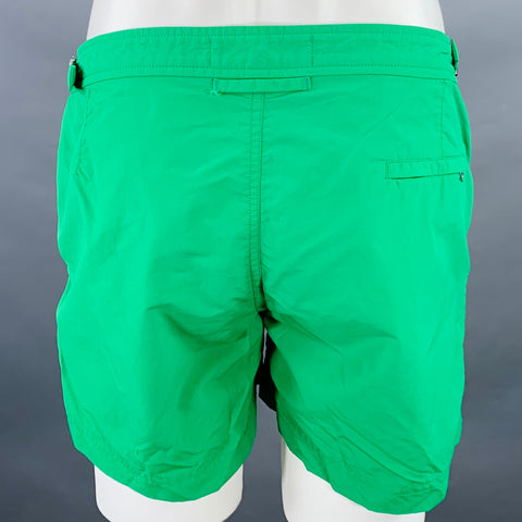 ORLEBAR BROWN Size 34 Green Side Tabs Zip Fly Swim Trunks