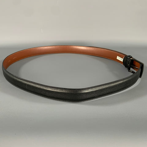 PERRY ELLIS Size 44 Black Brown 1P32030 Full Grain Leather Bonded Leather Belt