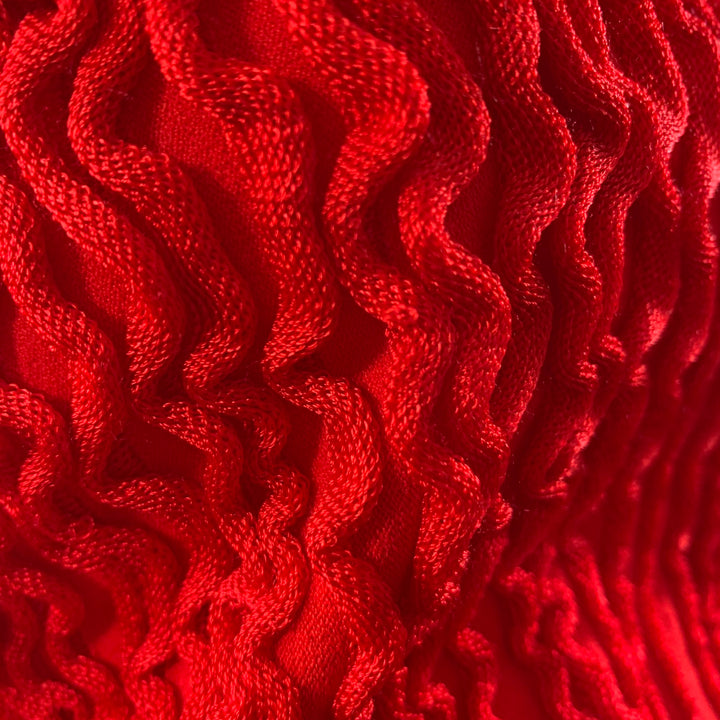 ALEXANDER MCQUEEN Size S Red Viscose Textured Long Sleeve Dress