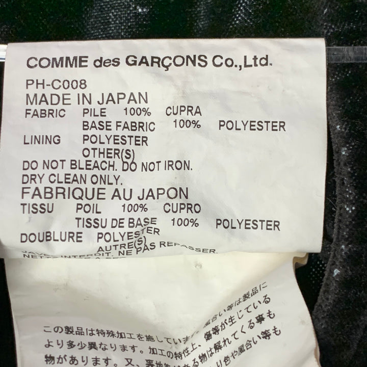 COMME des GARCONS HOMME PLUS Size S Black Black Checkered Polyester Shawl Lapel Robe