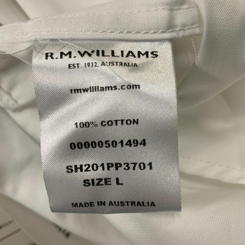R.M. WILLIAMS Size M White Cotton Button Down Long Sleeve Shirt