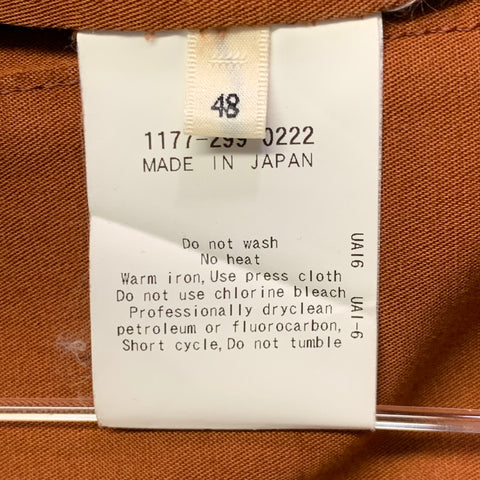 CAMOSHITA Size S Orange Rust Two Pockets Zip Up Bomber Jacket