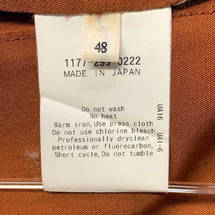 CAMOSHITA Size S Orange Rust Two Pockets Zip Up Bomber Jacket