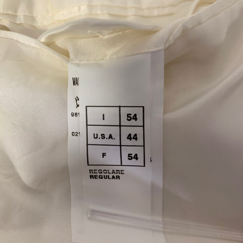 VALENTINO Size 44 Cream Seersucker Cotton Blend Notch Lapel Sport Coat