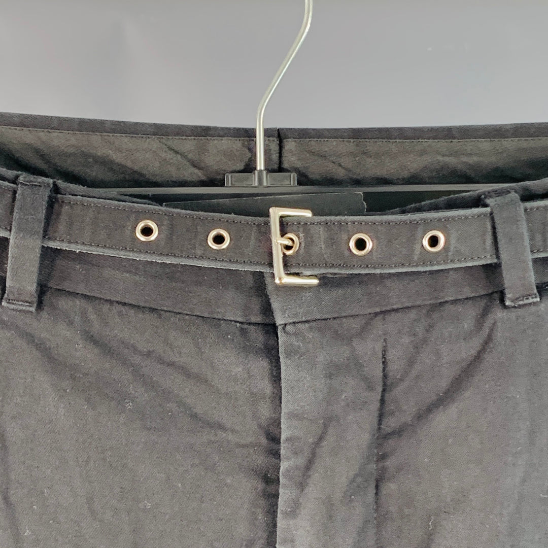 JOHN BARTLETT Size 30 Black Cotton Blend Belted Harness Casual Pants