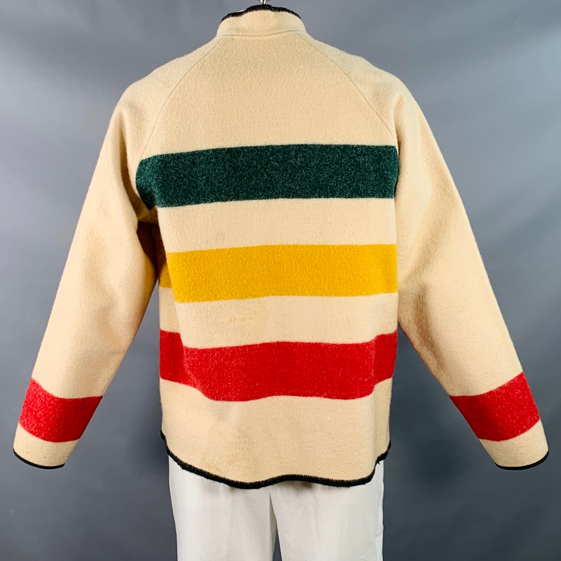 VTG 1950's WOOLRICH HALF BELT PLAID WOOL COAT JACKET WORK