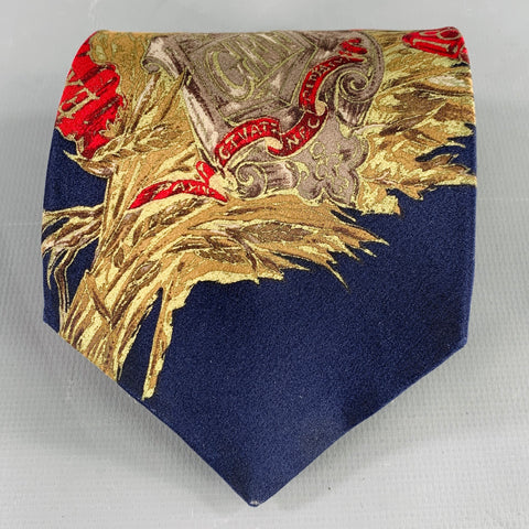 GIANFRANCO FERRE Burgundy Navy Silk Tie