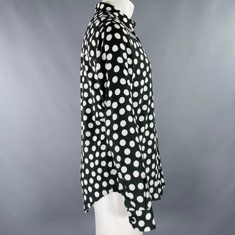 AMI by ALEXANDRE MATTIUSSI Size S Black White Polka Dot Long Sleeve Shirt
