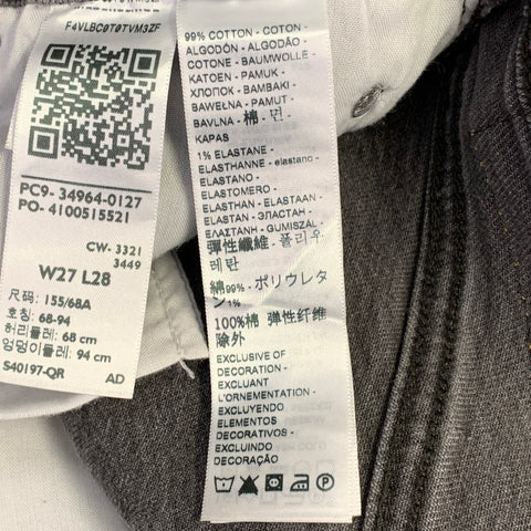JEAN LEVI STRAUSS Wedgie Straight gris en mélange de coton, taille 27, à boutons