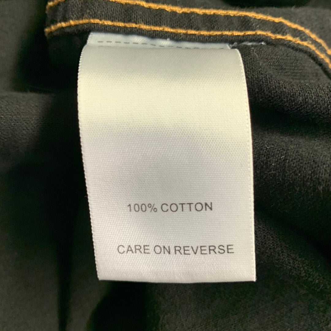 BILLY REID Size XL Shoals Black Contrast Stitch Cotton Snaps Long Sleeve Shirt