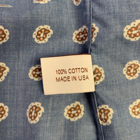 TODD SNYDER Size XL Blue Beige Abstract Paisley Cotton Long Sleeve Shirt