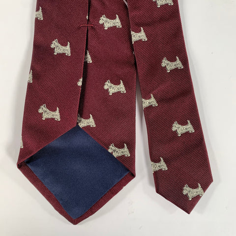 POLO by RALPH LAUREN Burgundy White Animal Print Silk Tie