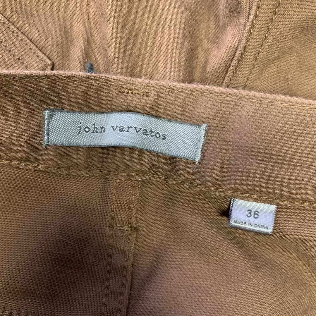 JOHN VARVATOS Size 36 Brown Cotton Blend Jean Cut Casual Pants