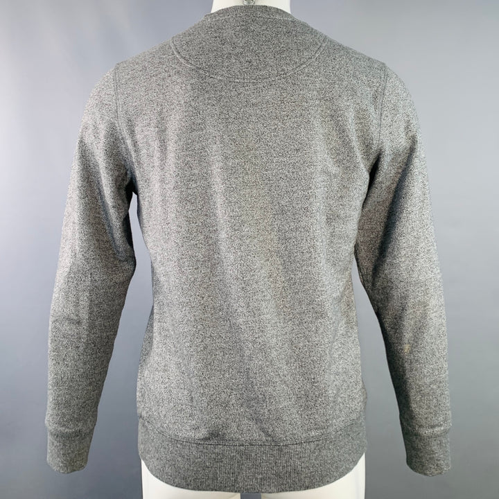 KENZO Size M Grey Heather Logo Patch Cotton Crew Neck Pullover