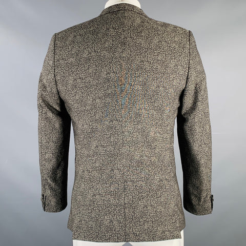 THE KOOPLES Size 38 Grey Black Cotton Blend Peak Lapel Sport Coat