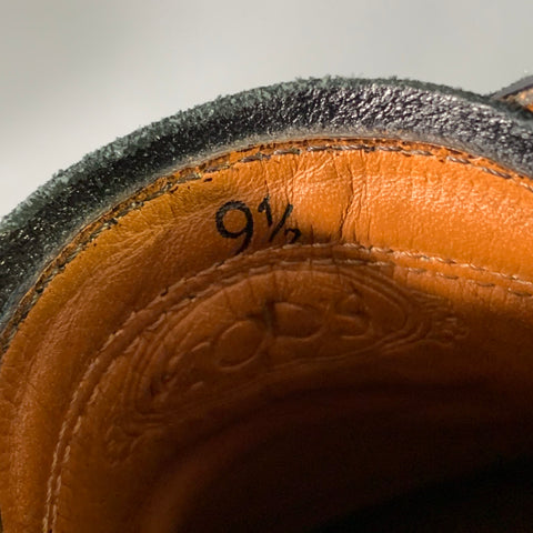 TOD'S Size 9.5 Black Suede Strap Rubber Sole Ankle Boots