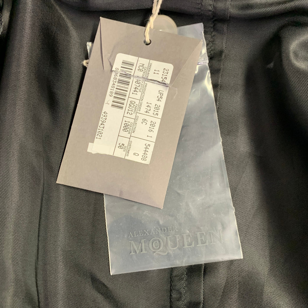 ALEXANDER MCQUEEN Size 40 Black Jacquard Wool Blend Sport Coat