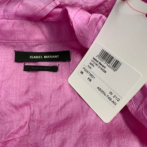 ISABEL MARANT Size 2 Chandra Pink Silk Ruffle Blouse