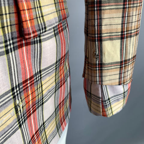 COMME des GARCONS SS2014Chest Size M White Red & Yellow Plaid Notch Lapel Sport Coat