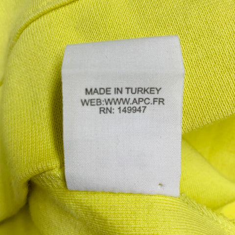 A.P.C. Size M No Fun Neon Yellow Cotton Crew Neck Sweatshirt