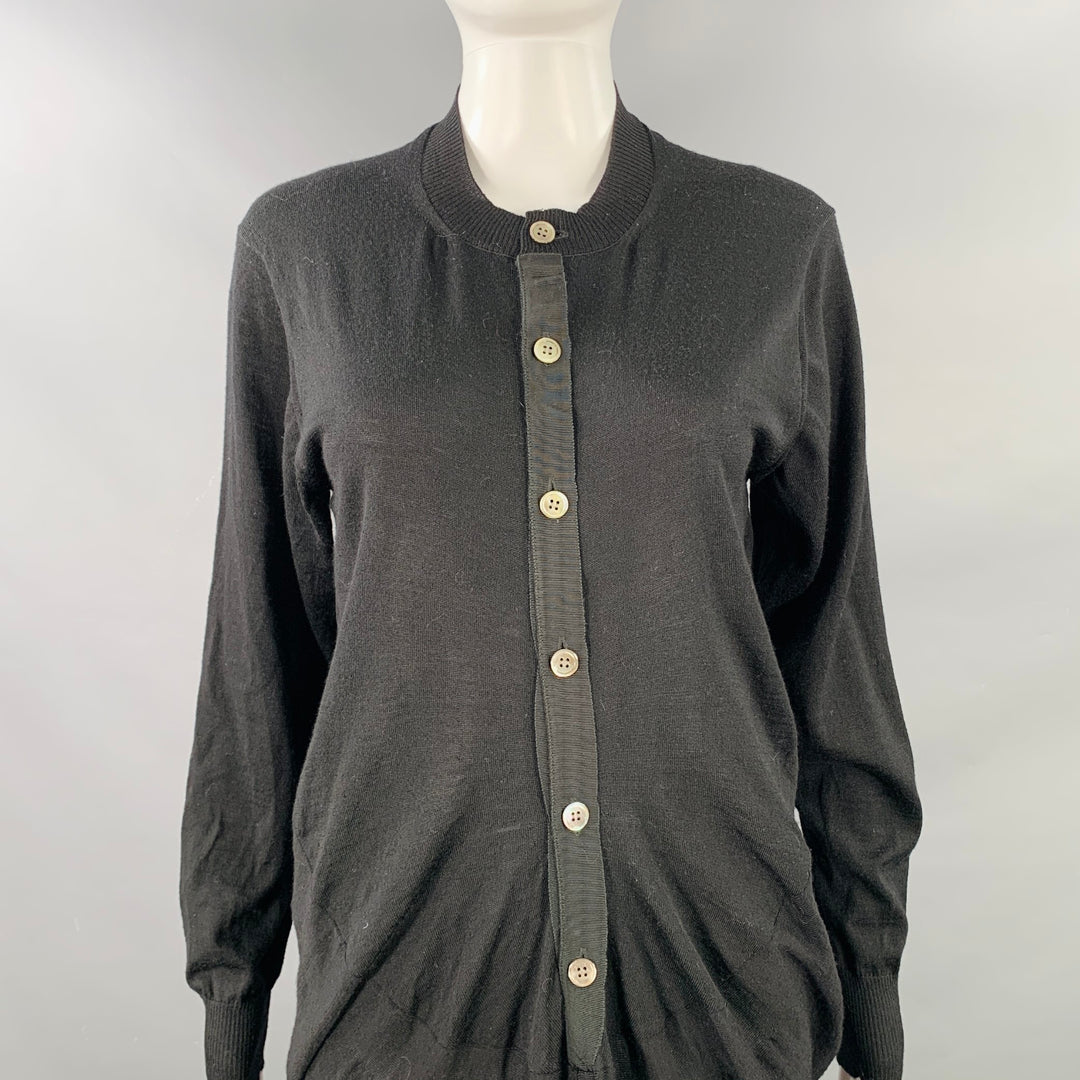 JUNYA WATANABE 2011 Size M Black Wool Long Placket Midi Dress
