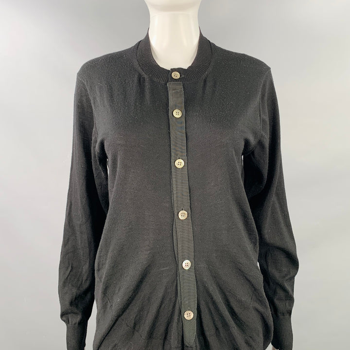 JUNYA WATANABE 2011 Size M Black Wool Long Placket Midi Dress