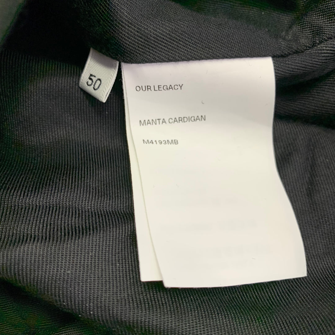 OUR LEGACY Size M Black Mixed Fabrics Cotton Wool V-Neck Manta Cardigan