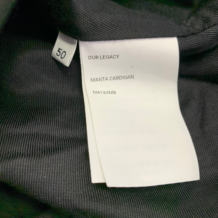 OUR LEGACY Size M Black Mixed Fabrics Cotton Wool V-Neck Manta Cardigan