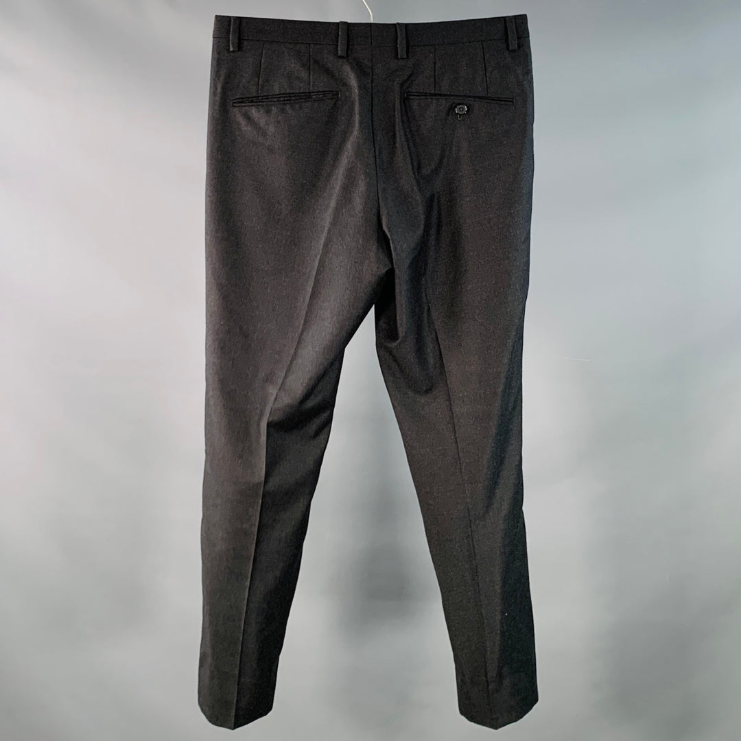 JIL SANDER Size 30 Grey Charcoal Twill Wool Tapered Dress Pants