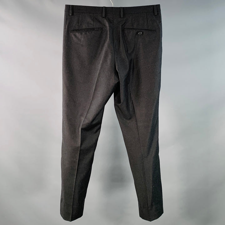 JIL SANDER Size 30 Grey Charcoal Twill Wool Tapered Dress Pants