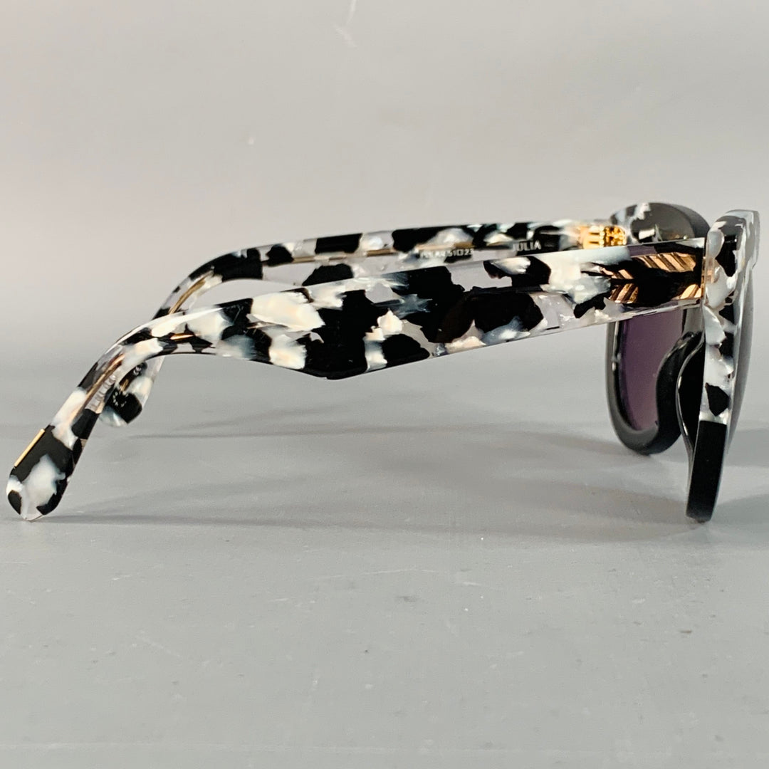 KREWE One Size Julia Black Grey Marbled Acetate Polarized Cat Eye Sunglasses